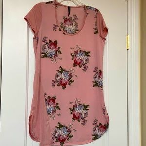 Pink floral tunic in size M